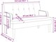 vidaXL πάγκος με πλάτη, μαύρος, 112x65,5x75 εκ., συνθετικό δέρμα