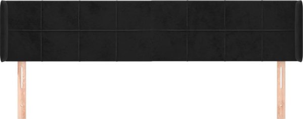 vidaXL Κεφαλάρι uszak, μαύρο, 183x16x78/88 cm, βελούδο