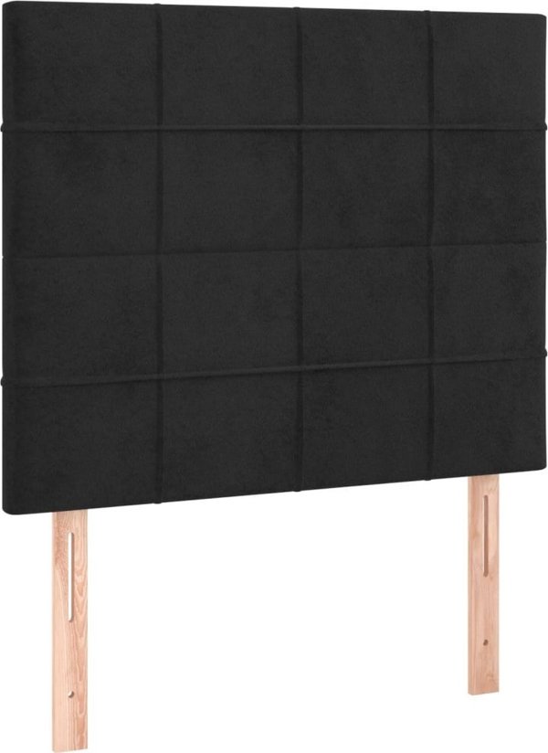 Κρεβάτι kontynentalne vidaXL με στρώμα, μαύρο βελούδο, 90x190 cm