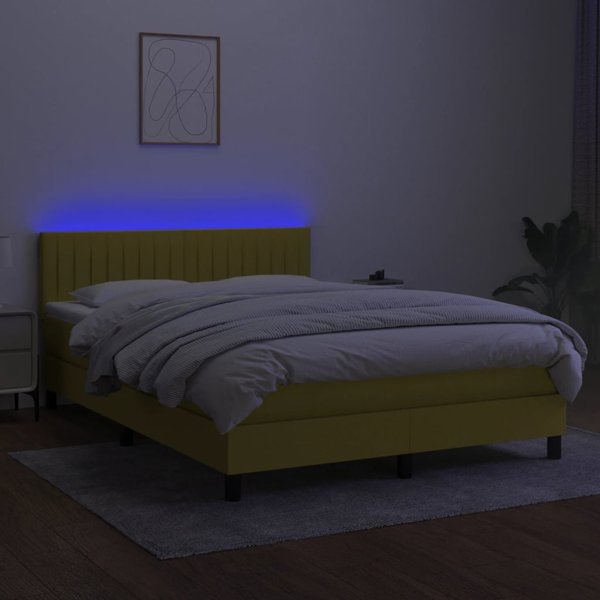 vidaXL Λουτζκο κοντινεντάλ με στρώμα, μπλε 140x200 εκ, ύφασμα