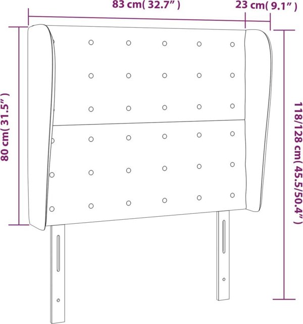 vidaXL Κεφαλάρι uszak μαύρο 83x23x118/128 cm ύφασμα