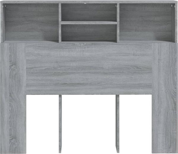 vidaXL Κεφαλάρι κρεβατιού με ράφια γκρι-καφέ Sonoma 120x19x103,5 cm