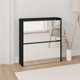 vidaXL vidaXL Szafka na buty z lustrem i 2 szufladami, czarna, 63x17x67 cm