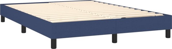 vidaXL Κοντινεντάλε κρεβάτι με στρώμα, μπλε, 140x190cm, ύφασμα