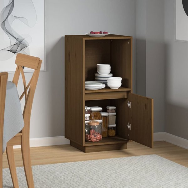 vidaXL Szakka miodowy braz 38x35x80 cm lite drewno sosnowe