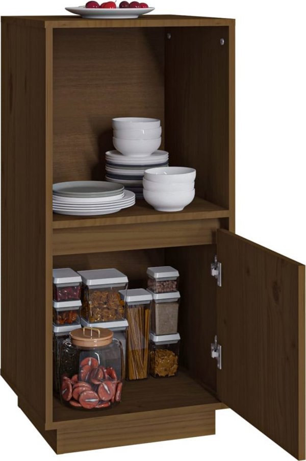 vidaXL Szakka miodowy braz 38x35x80 cm lite drewno sosnowe