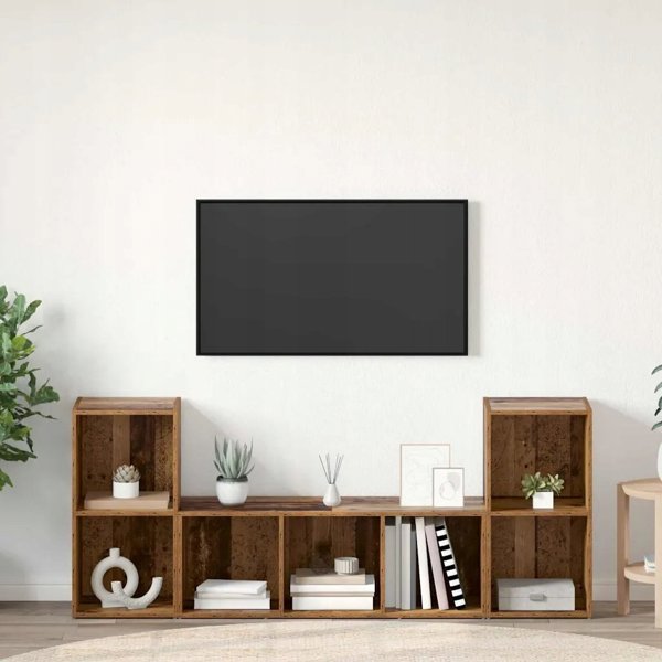 vidaXL Σετ Επίπλων Τηλεόρασης RTV 3 Τμχ, Καφέ από Υλικό με Βάση το Ξύλο