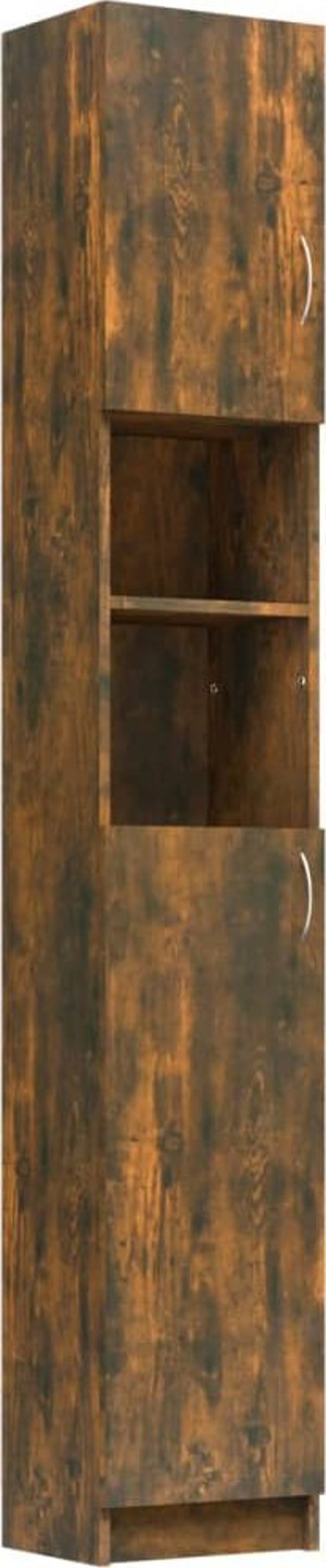 vidaXL Ντουλάπι μπάνιου, καπνιστή δρυς, 32x25,5x190 cm