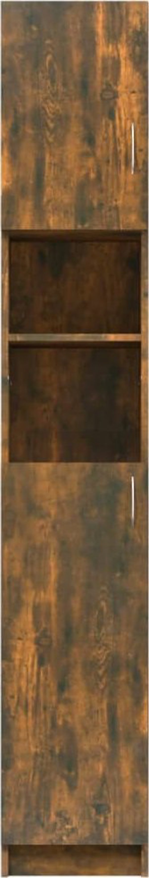 vidaXL Ντουλάπι μπάνιου, καπνιστή δρυς, 32x25,5x190 cm