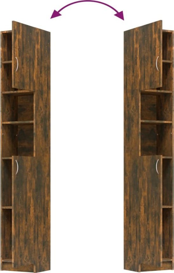vidaXL Ντουλάπι μπάνιου, καπνιστή δρυς, 32x25,5x190 cm