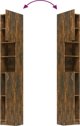 vidaXL Ντουλάπι μπάνιου, καπνιστή δρυς, 32x25,5x190 cm