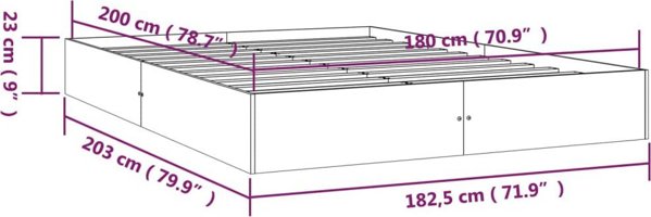 vidaXL Κρεβατοκάμαρα από μασίφ ξύλο 180x200 cm Super King