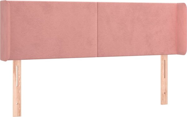 vidaXL Κεφαλάρι uszak 147x16x78/88 cm από βελούδο, ροζ