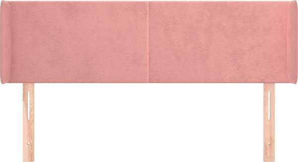 vidaXL Κεφαλάρι uszak 147x16x78/88 cm από βελούδο, ροζ