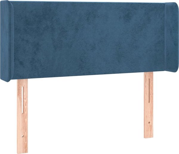 vidaXL κεφαλάρι uszak, σκούρο μπλε, 93x16x78/88 cm, βελούδο
