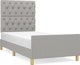 vidaXL Rama κρεβατιού με προσκέφαλο, γκρι, 80x200 cm, υφασμάτινη επένδυση