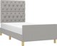 vidaXL Rama κρεβατιού με προσκέφαλο, γκρι, 80x200 cm, υφασμάτινη επένδυση