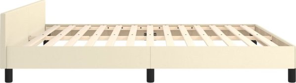 vidaXL Κρεβατοκάμαρα με κεφαλάρι, κρεμ, 160x200 εκ., τεχνόδερμα