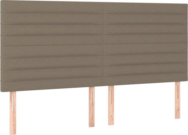 vidaXL Κρεβάτι Continental με Στρώμα, taupe, 160x200 cm, ύφασμα