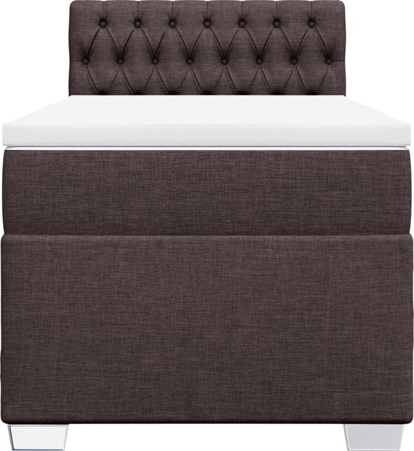 vidaXL Κρεβάτι kontynentalne με στρώμα, καφέ, ύφασμα, 100x200 cm