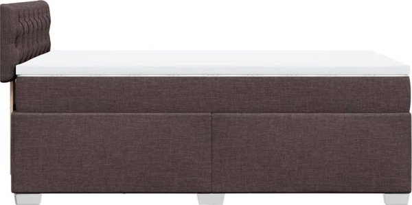 vidaXL Κρεβάτι kontynentalne με στρώμα, καφέ, ύφασμα, 100x200 cm