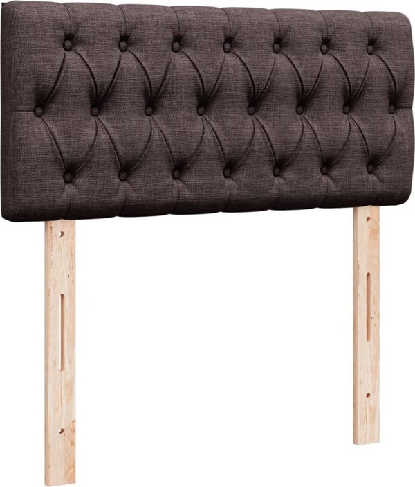 vidaXL Κρεβάτι kontynentalne με στρώμα, καφέ, ύφασμα, 100x200 cm