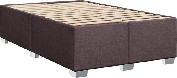 vidaXL Κρεβάτι kontynentalne με στρώμα, καφέ, ύφασμα, 100x200 cm