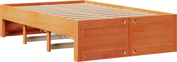 vidaXL Rama lozka z szufladami bez materaca woskowy braz 135x190 cm