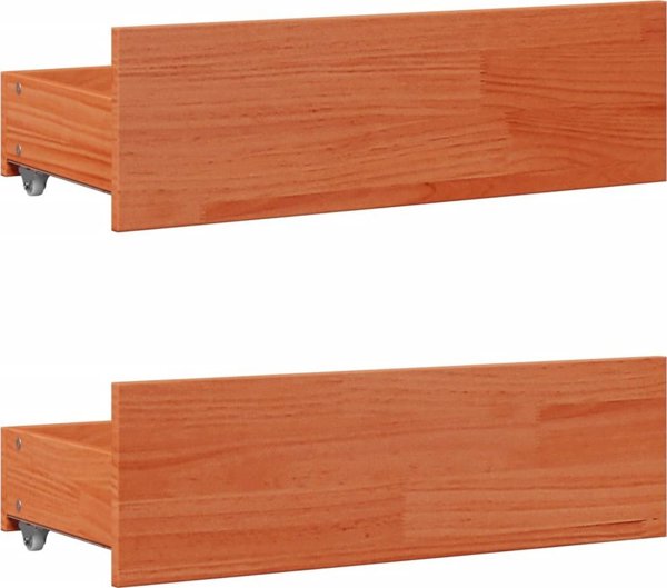 vidaXL Rama lozka z szufladami bez materaca woskowy braz 135x190 cm