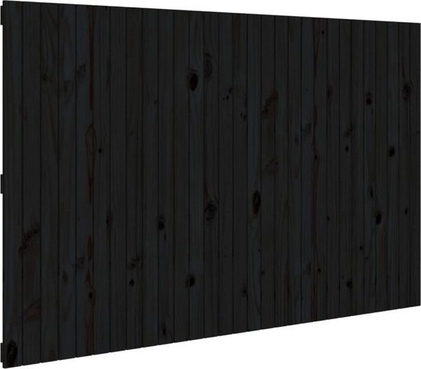 vidaXL Κεφαλάρι κρεβατιού, μαύρο, 185x3x110 εκ, από μασίφ πεύκο