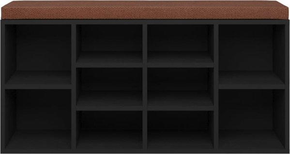 vidaXL Πάγκος με χώρο για παπούτσια, μαύρος, 103x30x48 cm