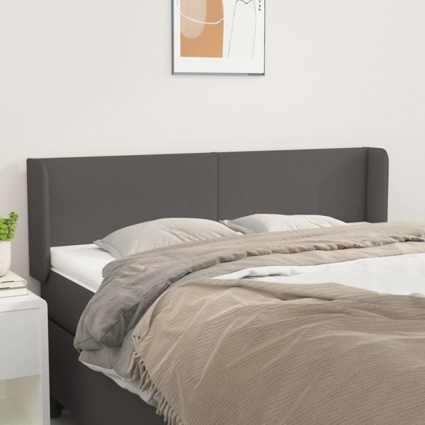 vidaXL Κεφαλάρι τύπου uszak, γκρι, 147x16x78/88 εκ., συνθετικό δέρμα