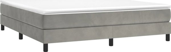 vidaXL Κρεβάτι kontynentalne με στρώμα, ανοιχτό γκρι, 180x200 cm, βελούδο