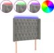 vidaXL Κεφαλάρι κρεβατιού με LED, ανοιχτό γκρι, 103x16x118/128 εκ., βελούδο