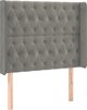 vidaXL Κεφαλάρι κρεβατιού με LED, ανοιχτό γκρι, 103x16x118/128 εκ., βελούδο
