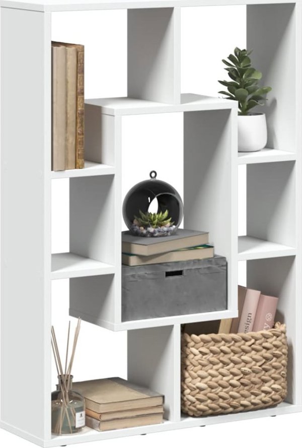 vidaXL Ραφιέρα, Λευκή, 63x20x90 εκ., Κατασκευασμένη από Ξυλοπαραγωγικό Υλικό