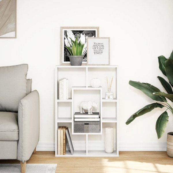 vidaXL Ραφιέρα, Λευκή, 63x20x90 εκ., Κατασκευασμένη από Ξυλοπαραγωγικό Υλικό