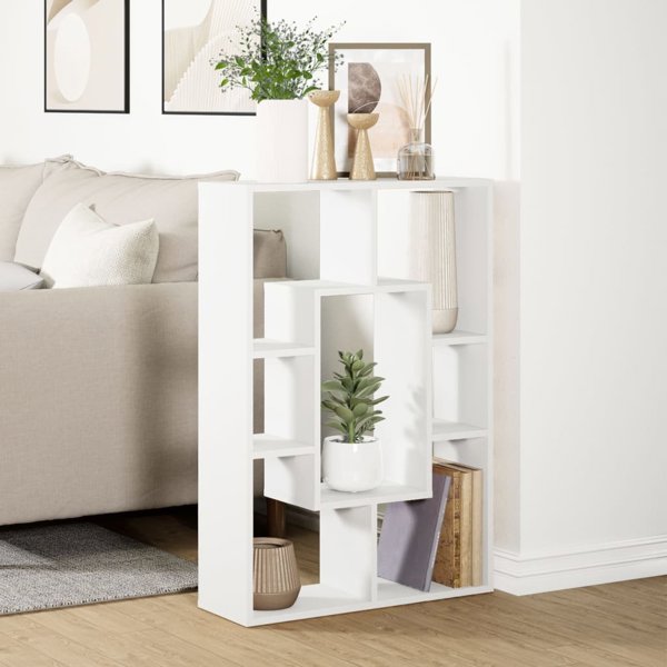 vidaXL Ραφιέρα, Λευκή, 63x20x90 εκ., Κατασκευασμένη από Ξυλοπαραγωγικό Υλικό