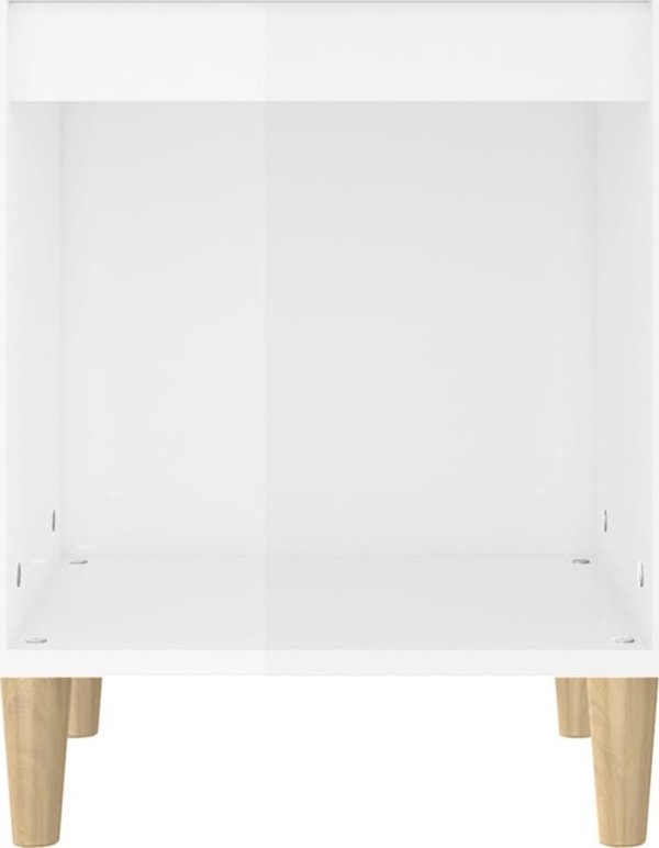 vidaXL Szafka νύχτας, γυαλιστερή, λευκή, 40x35x50 εκ.