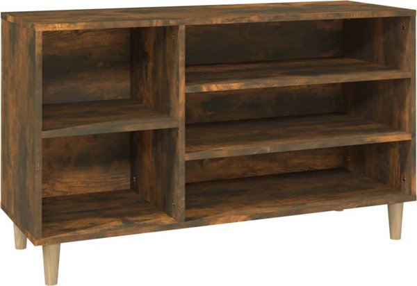 vidaXL Polka na buty, przydymiony dab, 102x36x60 cm