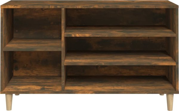 vidaXL Polka na buty, przydymiony dab, 102x36x60 cm