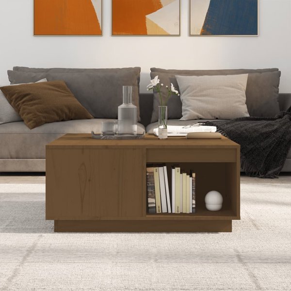 vidaXL Τραπεζάκι καφέ χρώμα μέλι, 80x81x36,5 εκ., μασίφ πεύκο