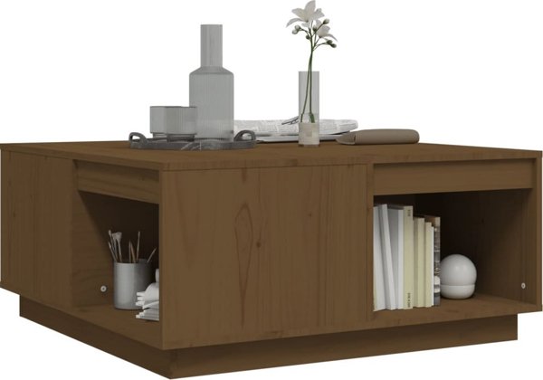 vidaXL Τραπεζάκι καφέ χρώμα μέλι, 80x81x36,5 εκ., μασίφ πεύκο