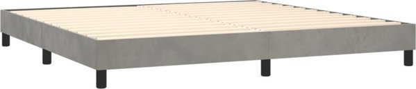 vidaXL Κρεβάτι κοντινεντάλ με στρώμα και LED, γκρι 200x200cm, βελούδο