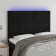 vidaXL Κεφαλάρι κρεβατιού με LED, μαύρο, 144x5x118/128 εκ, βελούδο