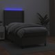 vidaXL Κρεβάτι continental με στρώμα και LED, γκρι οικοδερμα 90x190 εκ.