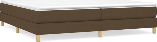 vidaXL Κρεβάτι continental σκούρο καφέ με ύφασμα 200x200 cm