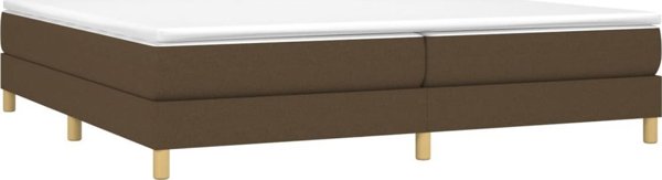 vidaXL Κρεβάτι continental σκούρο καφέ με ύφασμα 200x200 cm