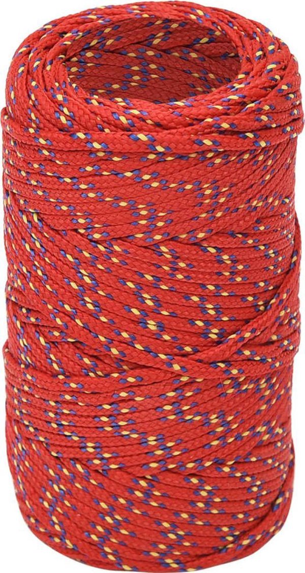 vidaXL Ναυτικό σχοινί ιστιοπλοΐας, κόκκινο, 2 mm, 50 m, πολυπροπυλένιο