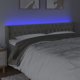 vidaXL Κεφαλάρι κρεβατιού με LED, ανοιχτό γκρι, 203x16x78/88 cm, βελούδο
